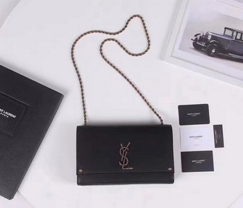 Replica Saint Laurent Medium 24cm Leather Kate Bag Black