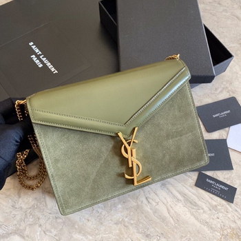 Replica Replica Saint Laurent CASSANDRA Monogram Clasp bag in Smooth Leather Green