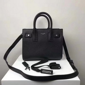 Replica Saint Laurent Baby Sac De Jour Souple Duffle Bag in Black Moroder Leather