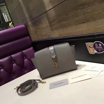 Replica Yves Saint Laurent Leather Toy Cabas Bag Grey