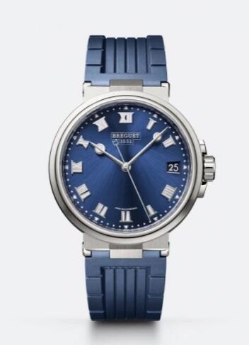 Replica Breguet Marine 5517 Titanium Blue Rubber Replica Watch 5517TIY15ZU Best Buy Cheap Price Replica Watch