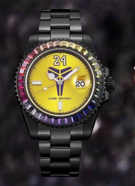 Replica Copy Blaken Rainbow Circle Kobe Bryant Rolex Submariner Replica Watch Yellow Dial Best Buy Cheap Price Replica Watch