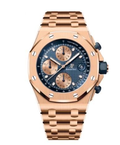 Replica Audemars Piguet Royal Oak Offshore Pink Gold Blue Bracelet Replica Watch 26238OROO2000OR01 Best Buy Cheap Price Replica Watch