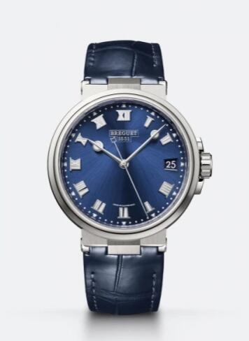 Replica Breguet Marine 5517 Titanium Blue Alligator Replica Watch 5517TIY19ZU Best Buy Cheap Price Replica Watch
