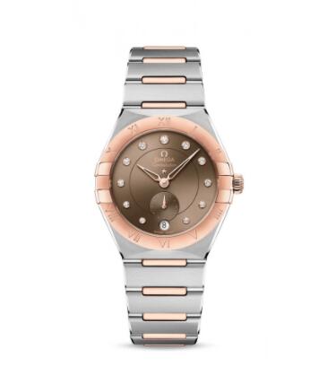 Replica Omega Constellation Master Chronometer Small Seconds 34 Stainless Steel Sedna Gold Brown Diamond Bracelet Replica Watch 13120342063001 Best Buy Cheap Price Replica Watch
