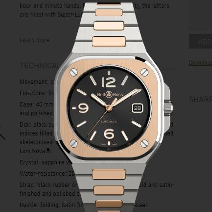 Replica Replica Bell and Ross br05 Watch BR 05 BLACK STEELGOLD BR05A BL STPGSSG Best Buy Cheap Price Replica Watch