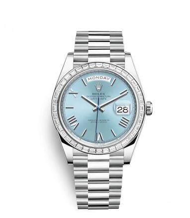 Replica Rolex Day Date 40 PlatinumBaguetteIce Blue Roman Replica Watch 228396tbr 0030 Best Buy Cheap Price Replica Watch