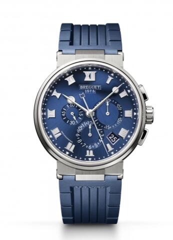 Replica Breguet Marine Chronograph 5527 Titanium Blue Rubber Replica Watch 5527TIY15WV Best Buy Cheap Price Replica Watch