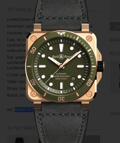 Replica Replica Bell and Ross Watch BR 03 92 DIVER GREEN BRONZE BR0392 D G BRSCA Best Buy Cheap Price Replica Watch