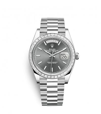 Replica Rolex Day Date 40 Platinum Baguette Grey Replica Watch 228396tbr 0031 Best Buy Cheap Price Replica Watch