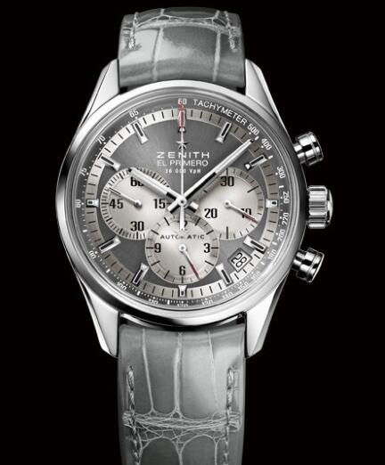 Replica Zenith Watch for Women Replica Watch Zenith El Primero 36000 VPH 38mm Lady 03215040021C706 Steel Grey Dial Grey Alligator Strap Best Buy Cheap Price Replica Watch
