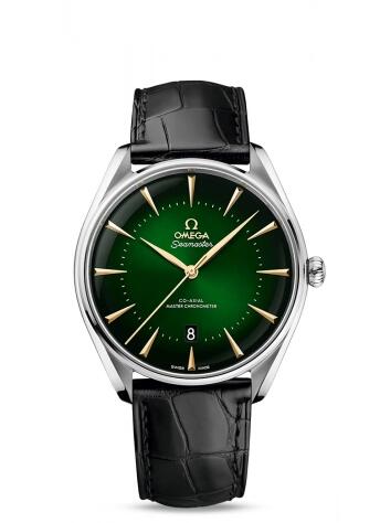 Replica Replica Omega Seamaster Master Co Axial 395 Macau Edition Stainless Steel Green Alligator Watch 51113402010001 Best Buy Cheap Price Replica Watch