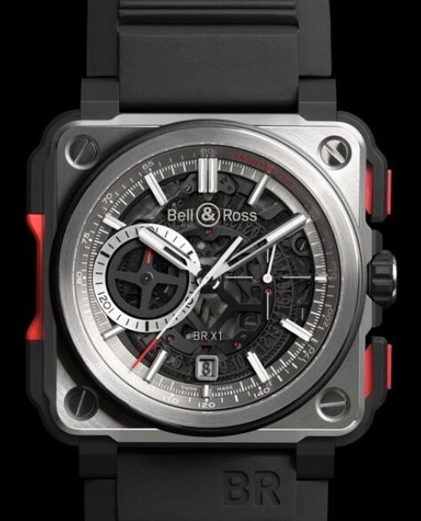 Replica BellRoss Replica Watch BR X1 Skeleton Chronograph AVIATION BR X1 CE TI RED Titanium and ceramic Rubber bracelet Best Buy Cheap Price Replica Watch