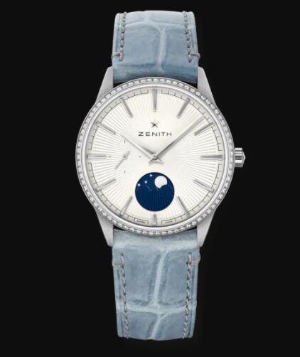Replica Zenith ELITE MOONPHASE 36mm steel diamonds with silver dial Replica Watch 16320069201C832 Best Buy Cheap Price Replica Watch