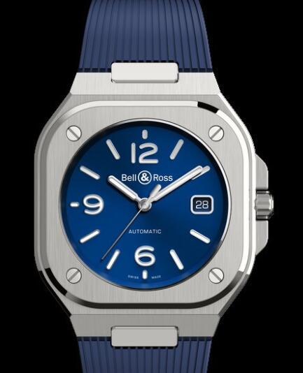 Replica BellRoss INSTRUMENTS Replica Watch BR05 Blue Steel BR05A BLU STSRB Satin Polished Steel Blue Dial Strap Rubber Best Buy Cheap Price Replica Watch