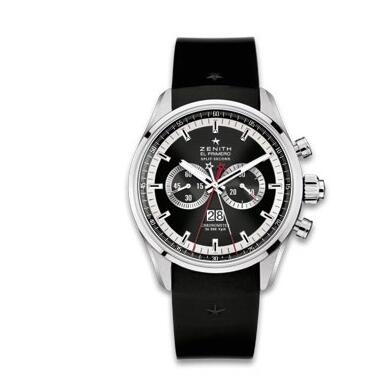 Replica Zenith El Primero Rattrapante Stainless Steel Black Rubber Replica Watch 032050402691R530 Best Buy Cheap Price Replica Watch