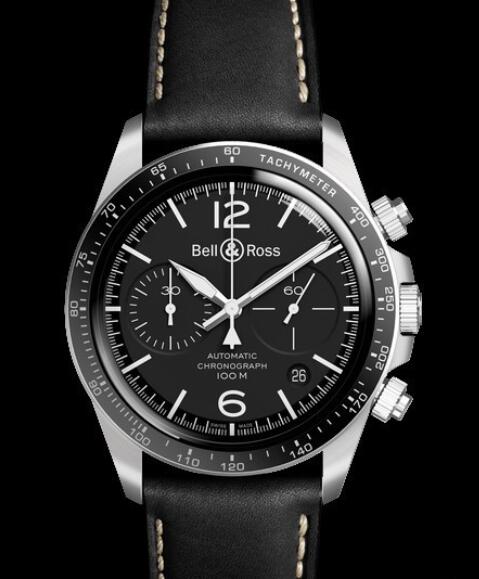 Replica Replica Bell and Ross Watch BR V2 94 Black Steel VINTAGE BRV294 BL STSCA Steel Calfskin Strap Best Buy Cheap Price Replica Watch