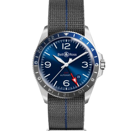 Replica Replica Bell and Ross br v2 Watch BR V2 93 GMT BLUE Strap BRV293 BLU STSF Best Buy Cheap Price Replica Watch