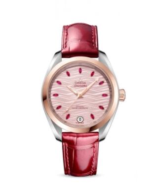 Replica Omega Seamaster Aqua Terra 150M Master Chronometer 34 Stainless SteelSedna GoldPink RubyAlligator Replica Watch 22023342060001 Best Buy Cheap Price Replica Watch