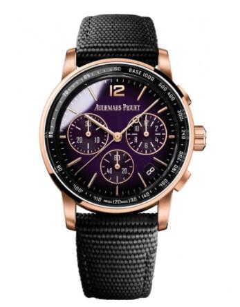 Replica Audemars Piguet CODE 1159 Chronograph Selfwinding Pink Gold Purple Fabric Replica Watch 26393OROOA002KB02 Best Buy Cheap Price Replica Watch