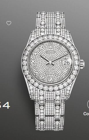 Replica Rolex Pearlmaster 34 Watch Replica white gold with lugs set with diamonds 81409RBR 0001 Best Buy Cheap Price Replica Watch