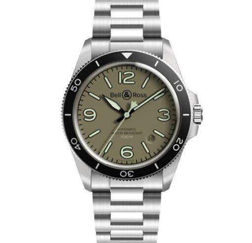 Replica Replica Bell and Ross brv292 Watch BR V2 92 MILITARY GREEN Bracelet Steel BRV292 MKA STSST Best Buy Cheap Price Replica Watch