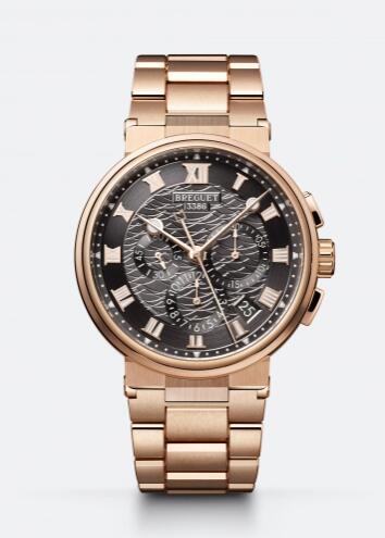 Replica Breguet Marine Chronograph 5527 Rose Gold Grey Bracelet Replica Watch 5527BRG3RW0 Best Buy Cheap Price Replica Watch