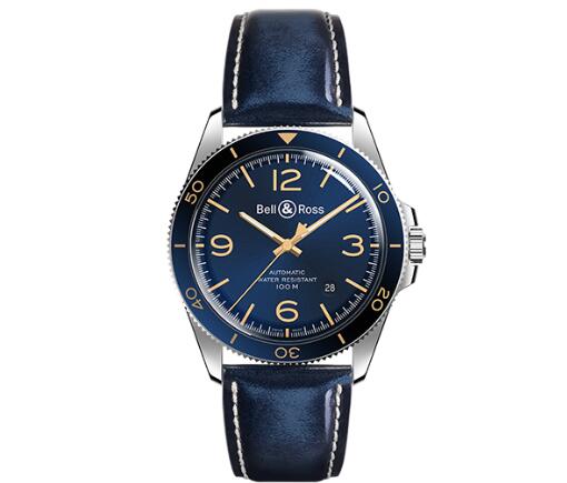 Replica Replica Bell and Ross brv292 Watch BR V2 92 AERONAVALE Blue Strap BRV292 BU G STSCA Best Buy Cheap Price Replica Watch