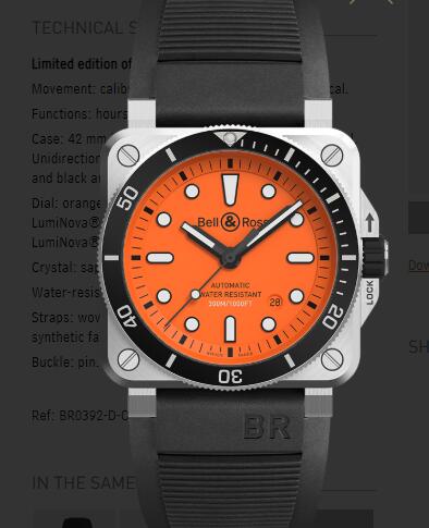 Replica Replica Bell and Ross Watch BR 03 92 DIVER ORANGE BR0392 D O STSRB Best Buy Cheap Price Replica Watch