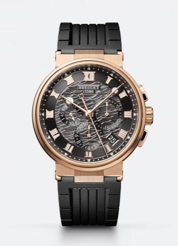 Replica Breguet Marine Chronograph 5527 Rose Gold Grey Rubber Replica Watch 5527BRG35WV Best Buy Cheap Price Replica Watch
