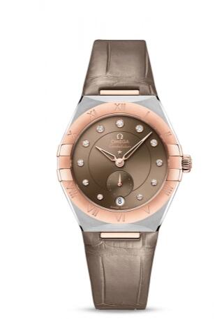 Replica Omega Constellation Master Chronometer Small Seconds 34 Stainless Steel Sedna Gold Brown Diamond Replica Watch 13123342063001 Best Buy Cheap Price Replica Watch