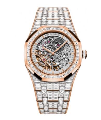 Replica Audemars Piguet Royal Oak 41 Double Balance Wheel Openworked Pink Gold Baguette Replica Watch 15417ORZZ1267OR01 Best Buy Cheap Price Replica Watch