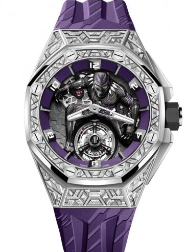 Replica Replica Audemars Piguet Royal Oak Concept Black Panther Flying Tourbillon White Gold Watch 26623BCGGD077CA01 Best Buy Cheap Price Replica Watch