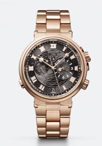 Replica Breguet Marine Alarme Musicale Rose Gold Grey Bracelet Replica Watch 5547BRG3RZ0 Best Buy Cheap Price Replica Watch