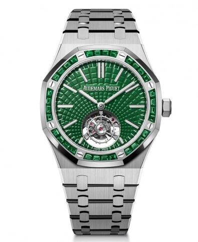 Replica Audemars Piguet Royal Oak Self Winding Flying Tourbillon Titanium Emerald Green Replica Watch 26532ICEE1220TI01 Best Buy Cheap Price Replica Watch