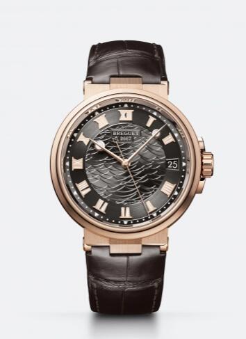 Replica Breguet Marine 5517 Rose Gold Slate Grey Alligator Replica Watch 5517BRG39ZU Best Buy Cheap Price Replica Watch