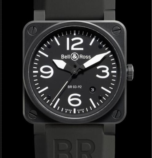 Replica BellRoss Replica Watch BR 03 92 Carbon AVIATION BR0392 BL CA Matte Black PVD Steel Best Buy Cheap Price Replica Watch