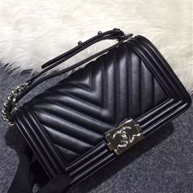 Replica Chanel A92058 lambskin medium le boy handbag black bag 5697 [chanel106a] 29500 : Purse Valley,Designer Replica Handbags,Premium Replica Handbags at PurseValley
