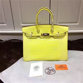 Replica Hermes crocodile Birkin yellow paint bag 5243 [hermes352a] 29500 : Purse Valley,Designer Replica Handbags,Premium Replica Handbags at PurseValley