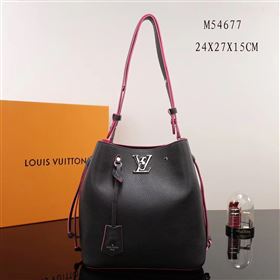 Replica LV Louis Vuitton Lockme Bucket Bag M54677 Leather Handbag Black [LV1101] 38900 : Purse Valley,Designer Replica Handbags,Premium Replica Handbags at PurseValley