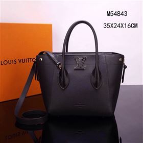 Replica LV Louis Vuitton M54843 Freedom Tote Handbag Real Leather Bag Black [LV1216] 33900 : Purse Valley,Designer Replica Handbags,Premium Replica Handbags at PurseValley