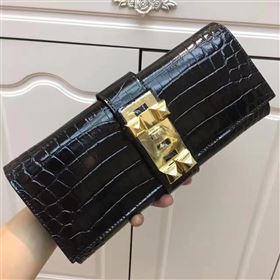 Replica Hermes large crocodile clutch black bag 5077 [hermes79a] 25000 : Purse Valley,Designer Replica Handbags,Premium Replica Handbags at PurseValley