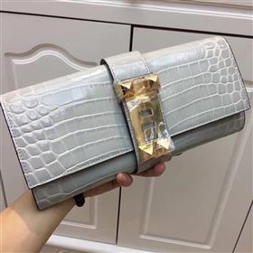 Replica Hermes large crocodile clutch gray bag 5078 [hermes80a] 25000 : Purse Valley,Designer Replica Handbags,Premium Replica Handbags at PurseValley
