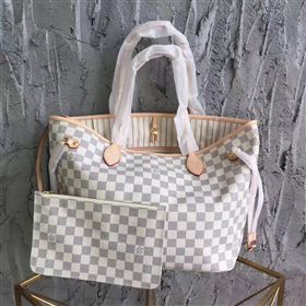 Replica LV Louis Vuitton Neverfull 32 MM Handbag Damier Azur Cabas Bag N41361 White 6859 [LV1534] 25900 : Purse Valley,Designer Replica Handbags,Premium Replica Handbags at PurseValley