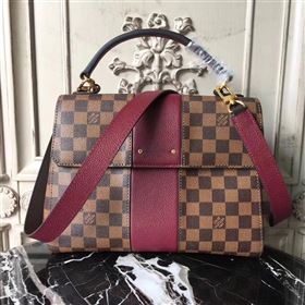 Replica N64416 LV Louis Vuitton Damier Bond Street Bag Real Leather Handbag Maroon 6701 [LV1376] 29900 : Purse Valley,Designer Replica Handbags,Premium Replica Handbags at PurseValley