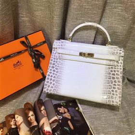 Replica Hermes crocodile white Kelly bags 5232 [hermes311a] 29500 : Purse Valley,Designer Replica Handbags,Premium Replica Handbags at PurseValley