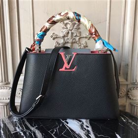 Replica LV Louis Vuitton Capucines PM Bag Real Leather Handbag M42916 Black and Gray 6835 [LV1510] 49900 : Purse Valley,Designer Replica Handbags,Premium Replica Handbags at PurseValley