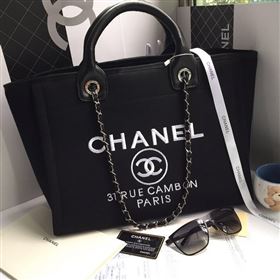 Replica Chanel 68046 large canvas shopping tote handbag black bag 5662 [chanel50a] 18500 : Purse Valley,Designer Replica Handbags,Premium Replica Handbags at PurseValley