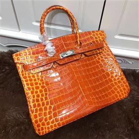 Replica Hermes crocodile Birkin orange paint bag 5247 [hermes356a] 29500 : Purse Valley,Designer Replica Handbags,Premium Replica Handbags at PurseValley