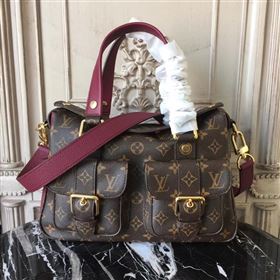 Replica M43482 LV Louis Vuitton Manhattan Bag Monogram Tote Handbag Maroon 6721 [LV1396] 38900 : Purse Valley,Designer Replica Handbags,Premium Replica Handbags at PurseValley